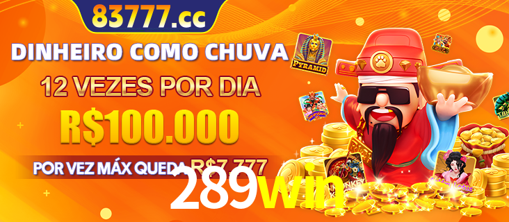 Banner do programa de recompensas Recomende para amigos do 289win, detalhando os bônus por convidar amigos, com prêmios que chegam a R$288.888.